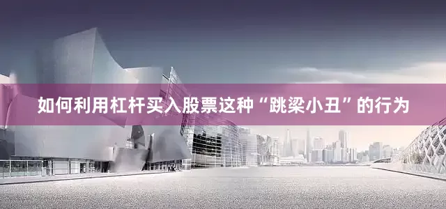 如何利用杠杆买入股票这种“跳梁小丑”的行为